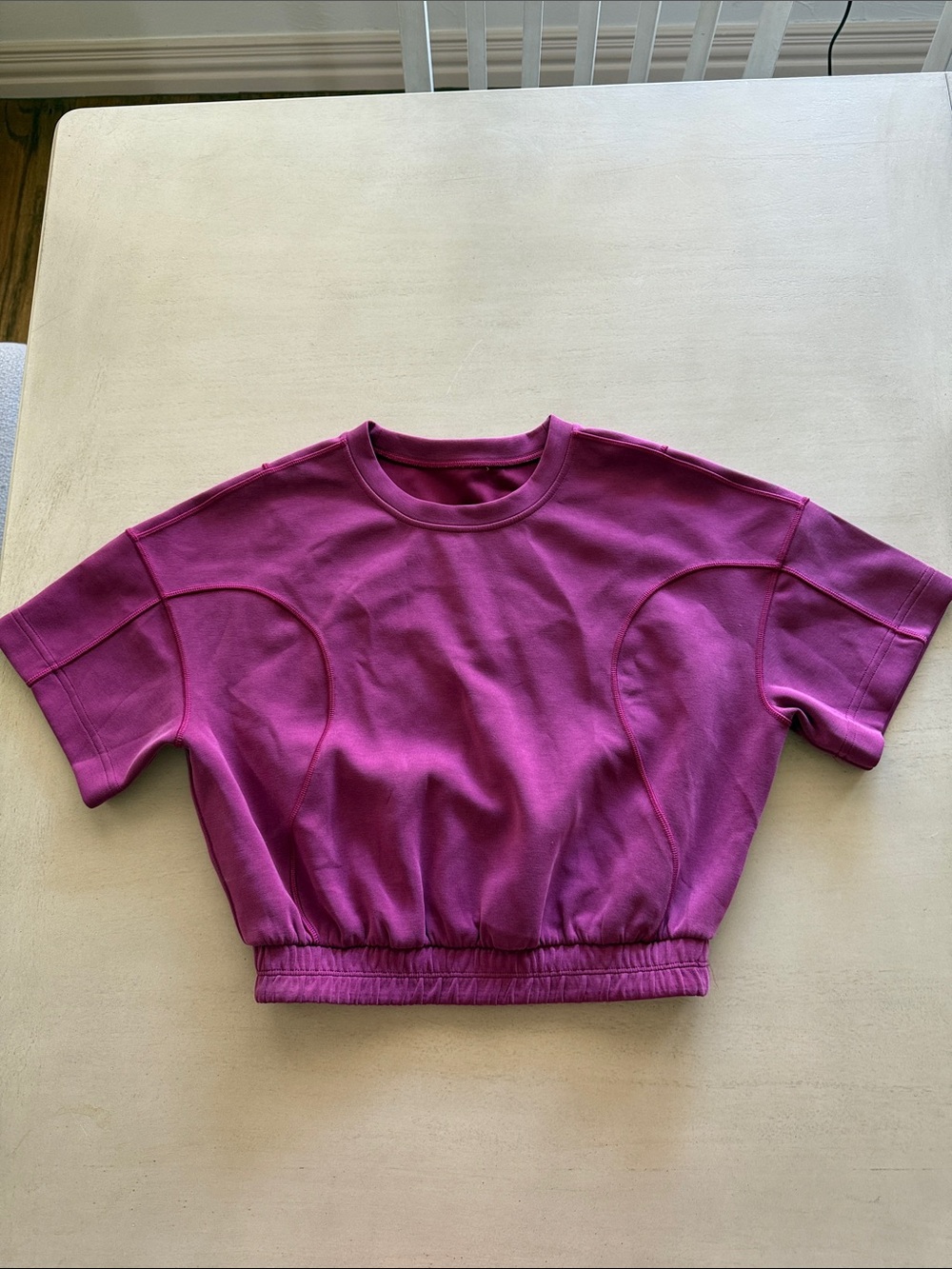 lululemon athletica Magenta Cropped Crewneck Top